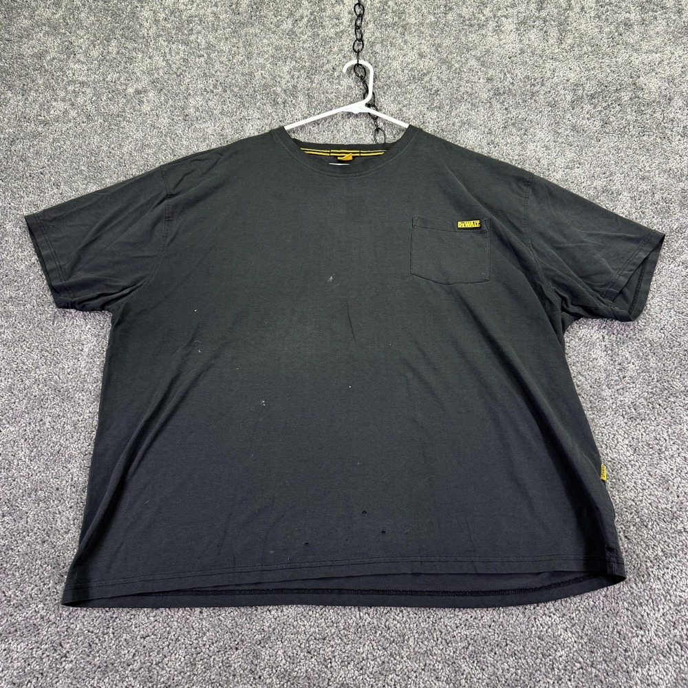 Dewalt Shirt Mens 2XL Black Short Sleeve Pocket Tee Workwear Construction Logo